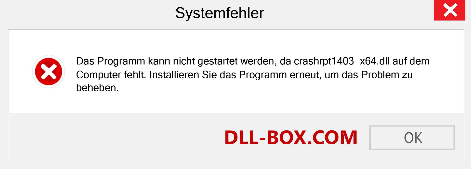 crashrpt1403_x64.dll-Datei fehlt?. Download für Windows 7, 8, 10 - Fix crashrpt1403_x64 dll Missing Error unter Windows, Fotos, Bildern